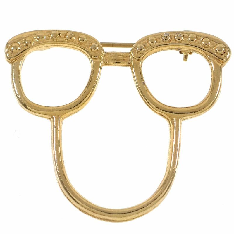A7234◆【SARAH COVENTRY】◆ 眼鏡モチーフ * ゴールドトーンのメガネ ◆ ヴィンテージブローチ ◆
