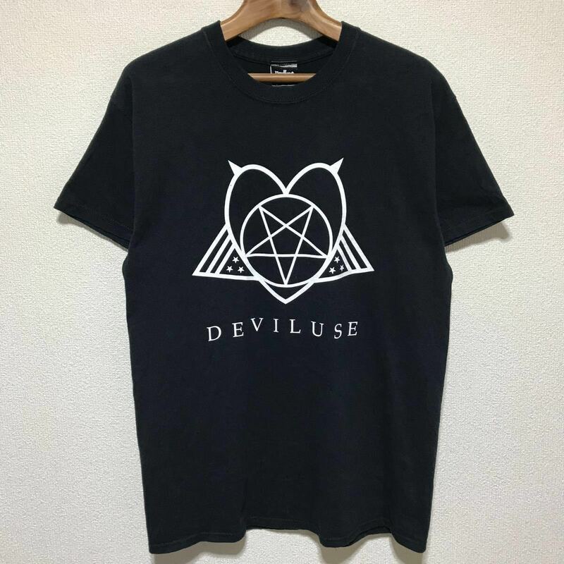 [即決古着]Deviluse/デビルユース/ロゴTシャツ/半袖/ブラック/Mサイズ