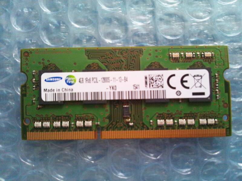ノートパソコン用メモリ SAMSUNG PC3L-12800S-11-13-B4 4GB x 1枚