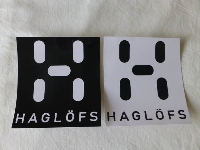 ホグロフス HAGLOFS ステッカー HAGLOFS ホグロフス 白地・黒地 ２枚セット 大判ステッカー HAGLOFS haglofs