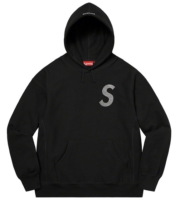 【新品】Supreme Swarovski S Logo Hooded Sweatshirt COLOR/STYLE：Black SIZE：Medium