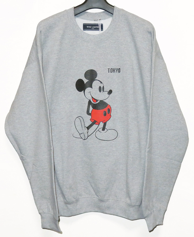 WHIZ LIMITED ミッキースウェット L 新品 定価17,600円 グレー ウィズ ディズニー Disney Mickey Mouse SWEAT SHIRT