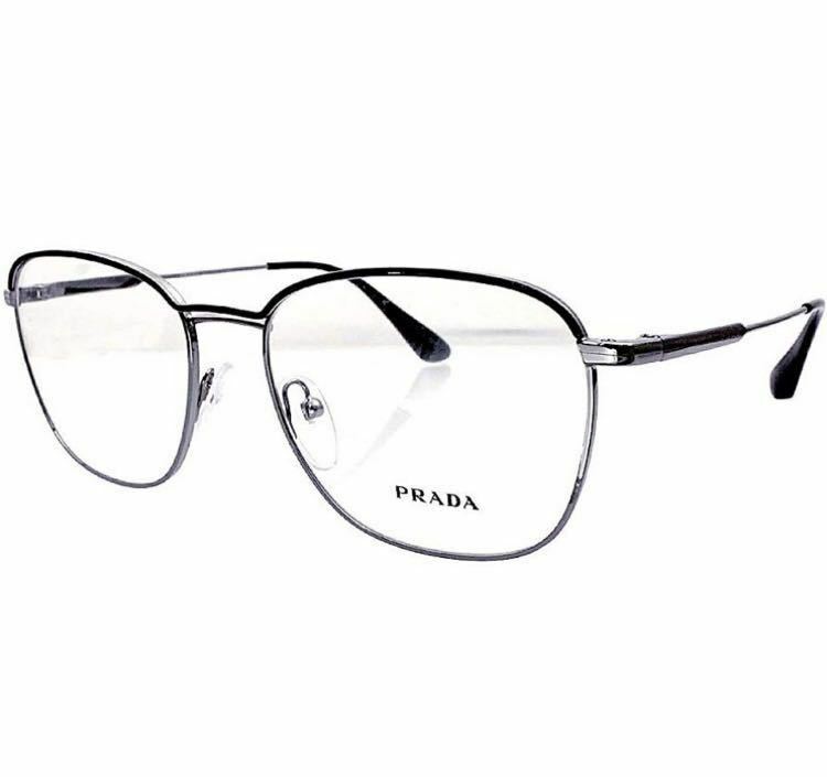 【新品】プラダ メガネ メタル フレーム スクエア フルリム シルバー グレー PRADA