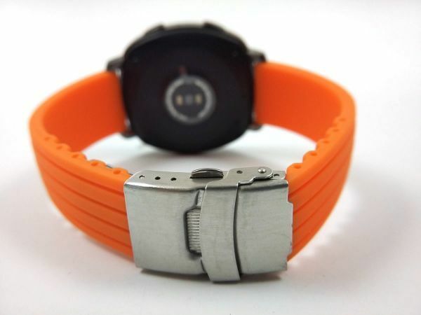 シリコンラバーストラップ 交換用腕時計ベルト Dバックル オレンジ 20mm
