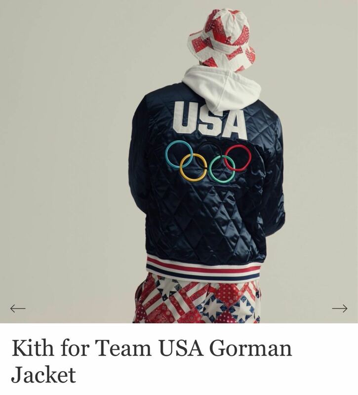 新品未使用タグ付 Kith for Team USA Gorman Jacket サイズXS Supreme USA Olympics オリンピック アメリカ代表 米国代表