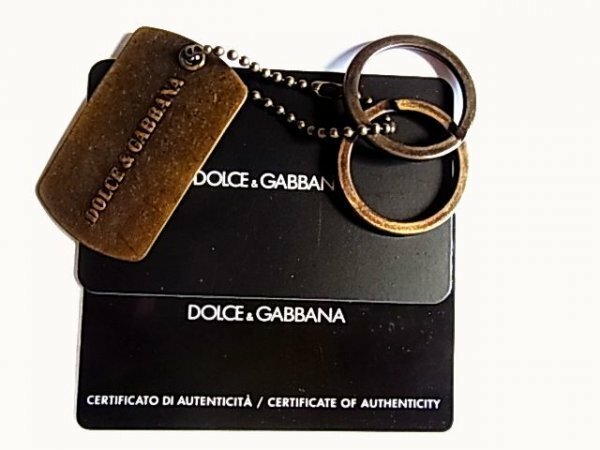 未使用品イタリア製D&Gドルチェ＆ガッバーナDolce&Gabbanaキーホルダー キーリング キーチェーン ペンダント プレート