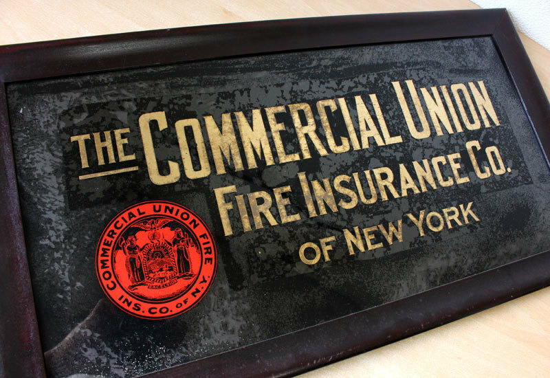 【当時物・1点物】100年以上前のニューヨークの火災保険会社の看板 ヴィンテージ