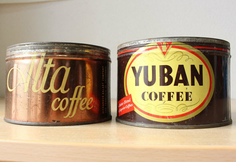 【即決】2個セット アメリカヴィンテージ コーヒー缶 ティン缶 YUBAN COFFEE / Alta Coffee