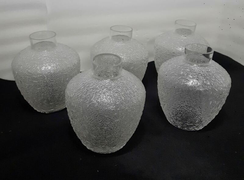 希少　昭和　レトロ　日本　ガラス　シャンデリア　シェード　５セット　美品　アンティーク　ヴィンテージ品