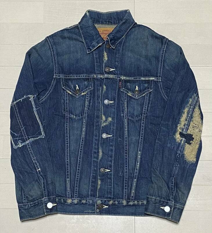 LEVIS 70505-0049 リーバイス フェイデッドブルーリペアード デニム トラッカージャケット M