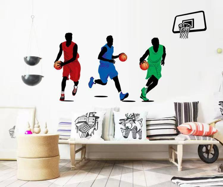 （NO.309）DIY剥がせる飾り壁紙ウォールステッカー バスケットボール少年
