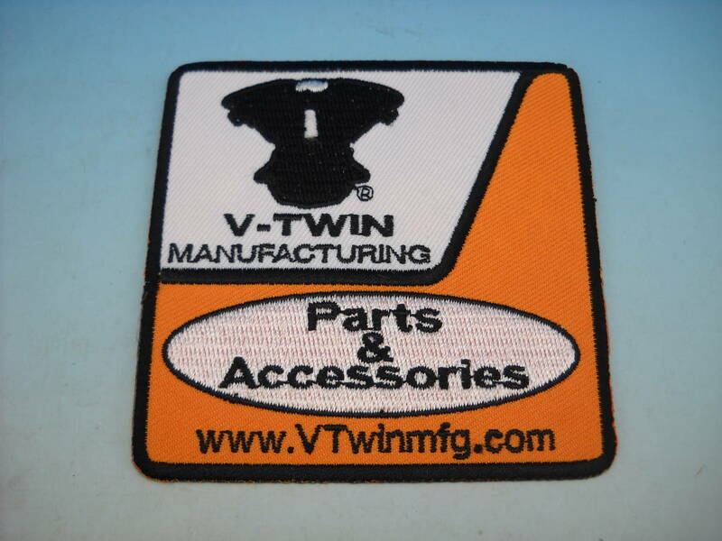 V-TWIN　Product Sign　パッチ　ワッペン　正方形　エンブレム　刺繍　アイロン　縫い付け　8ｃｍｘ8ｃｍ
