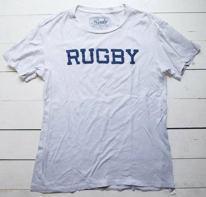 RUGBY ラルフローレン ビンテージ加工 ロゴプリントTシャツ S 白