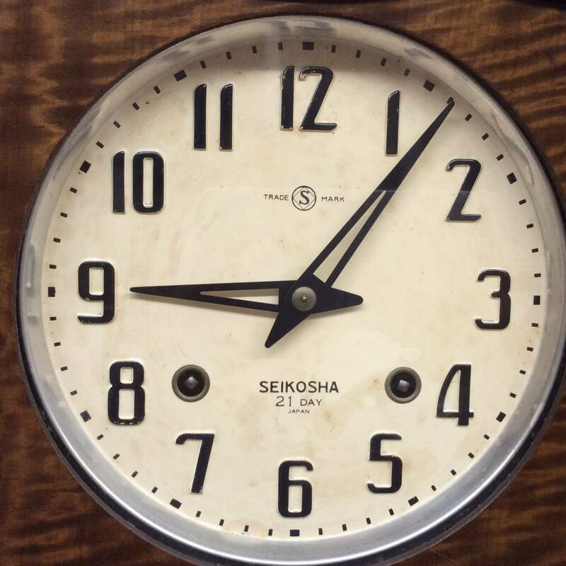 昭和レトロ 当時物 セイコー 精工舎 SEIKO 掛け時計 ゼンマイ式 振り子時計 ボンボン Made in japan 日本製 時代物 アンティーク 掛時計