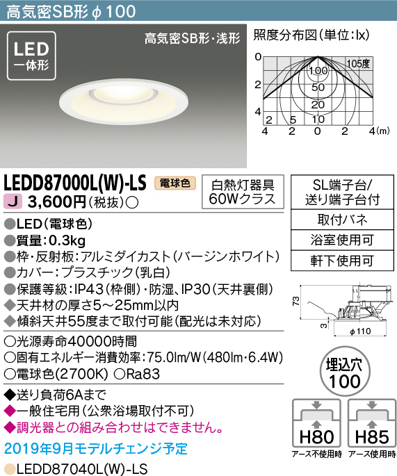 ★未開封品★②東芝 TOSHIBA LEDダウンライト LEDD87000L(W)-LS 照明