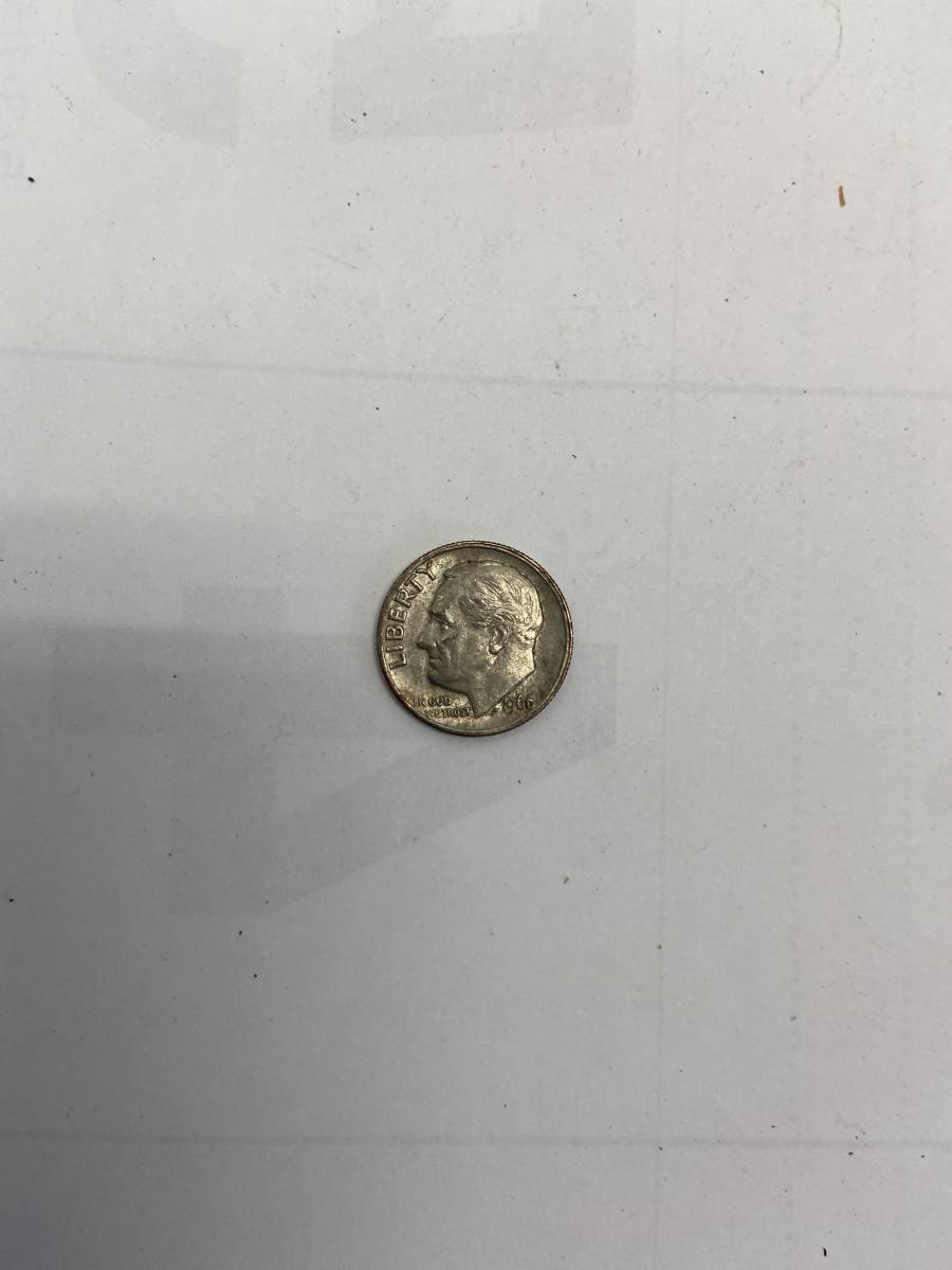 MK0190　1966年 LIBERTY ONE DIME 10セント　アメリカコイン　硬貨