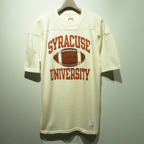80s USA製 トリコタグ チャンピオン Champion SYRACUSE UNIVERSITY football shirt フットボールシャツ size L/3750