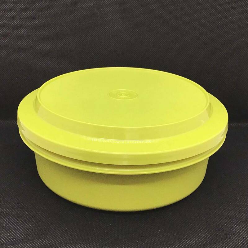 CL【未使用保管品】TUPPERWARE タッパーウェア 保存容器 丸型 グリーン 黄緑