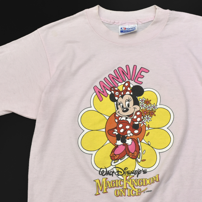 80s 90s usa vintage ディズニー ミニー Tシャツ 両面プリント ピンク size.M