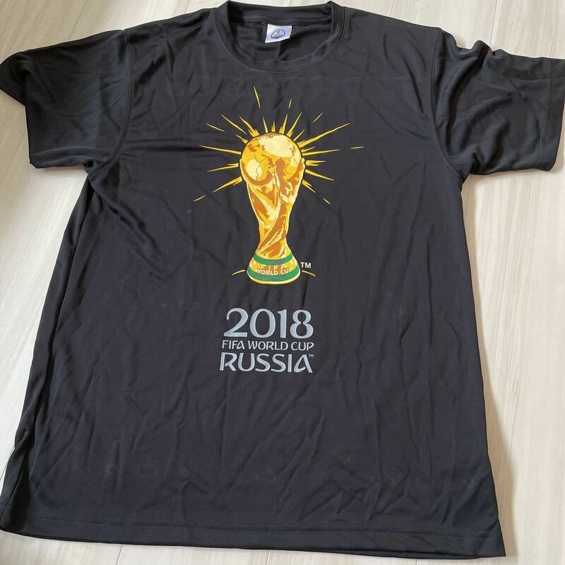FIFA WORLD CUP RUSSIA 2018 Tシャツ 黒 Ｆ 丸首 フリー ※クリックポスト198円発送可