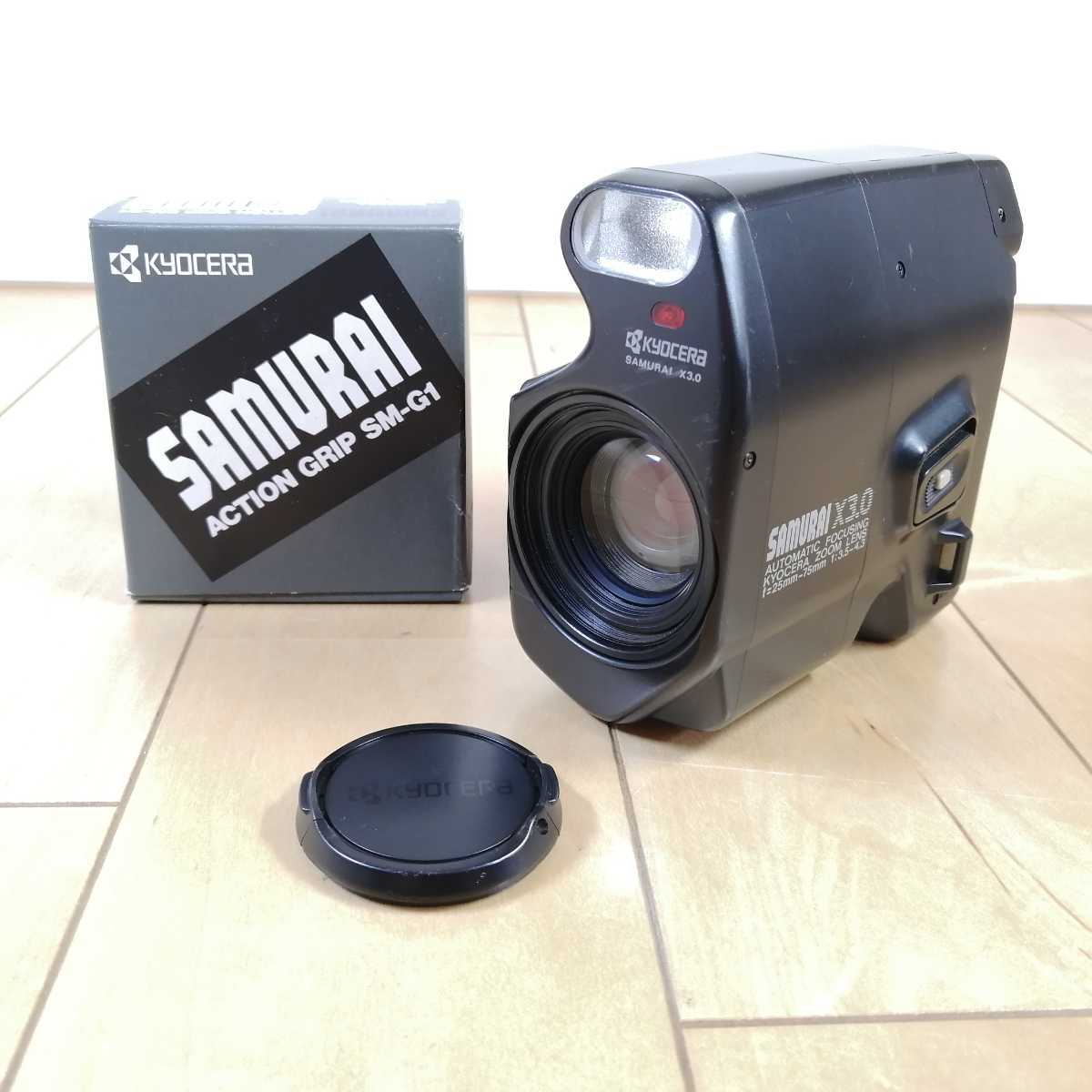 KYOCERA　京セラ　SAMURAIx3.0　ZOOM LENS f=25mm-75mm　1:3.5-4.3　フィルムカメラ　アクショングリップ　SM-G1付き!!　動作確認済!!