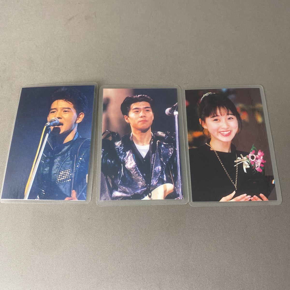 K674 当時物　IDOLポン　プロマイド　80年代　アイドル　カード　ラミネート　3枚セット