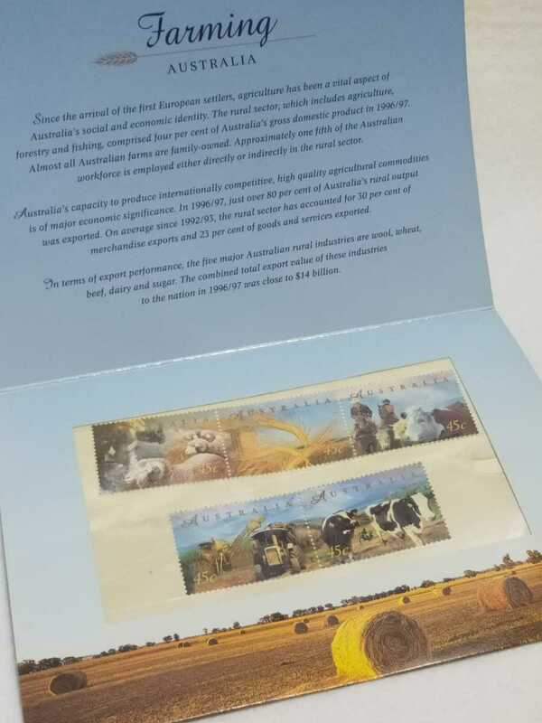 【未使用】オーストラリア 45c 記念切手 farming Australia 農場 POST 郵便 1998年頃 コレクション 海外切手
