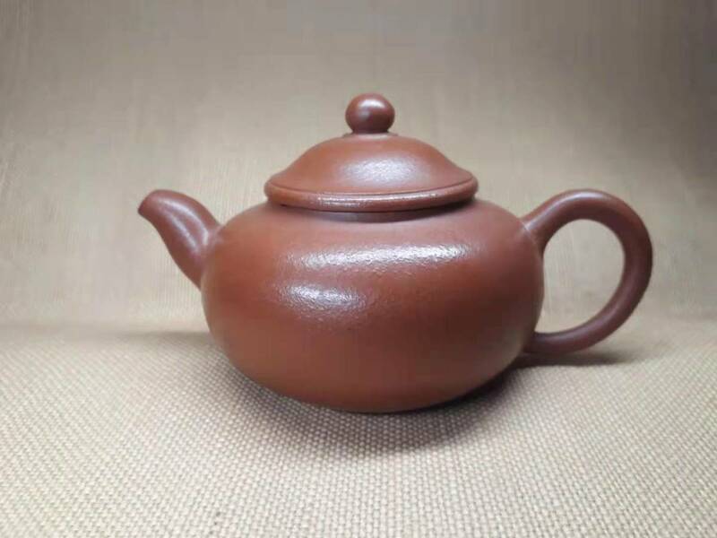 宜興窯 紫砂茶壷 在銘 煎茶道具 朱泥