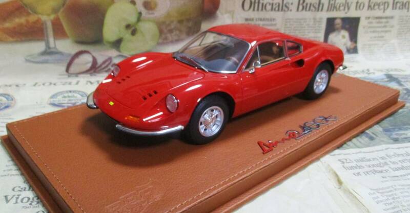 ★激レア絶版*世界246台*BBR*1/18*Ferrari Dino 246 GT Tipo 607L 1969 ロッソコルサ≠MR