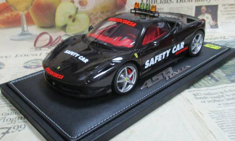 ★激レア絶版*世界100台*BBR*1/18*Ferrari 458 Italia Safety Car GP Monza 2010 デイトナブラック≠MR