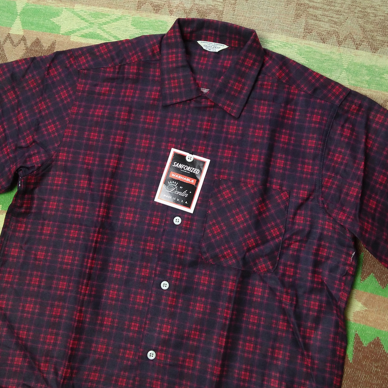 DEAD-STOCK 【Donlin Sport Shirt】50s Plaid Print Flannel Shirt 50年代 ボックス フランネル シャツ ネル ロカビリー ビンテージ 40s60s