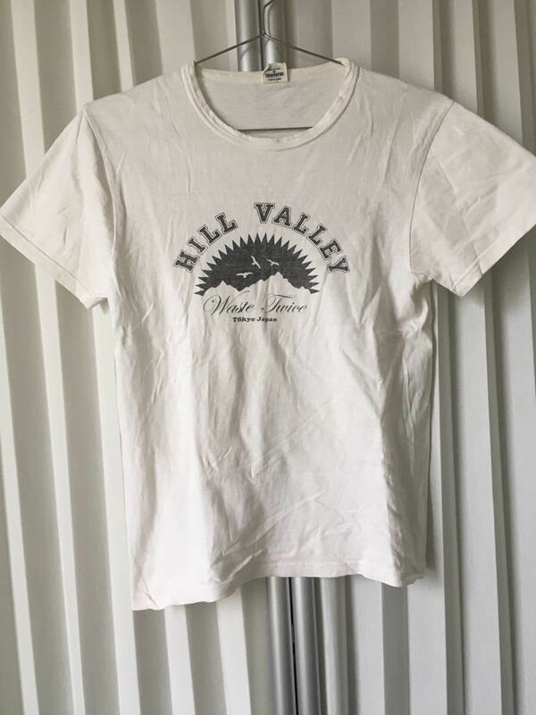 WASTE TWICE ウエスト トゥワイス ヒルバレー HILL VALLEY TOKYO JAPAN ホワイト 白 半袖Tシャツ 日本製　1