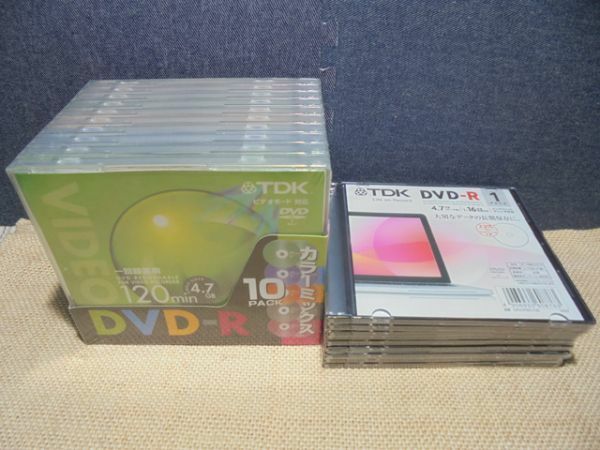 TDK　DVD-R 19枚（ビデオ用 10枚／データ用 9枚）