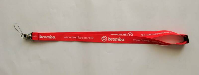 brembo ブレンボ　赤X白字（ロゴ入り）ストラップ 　ネックストラップ