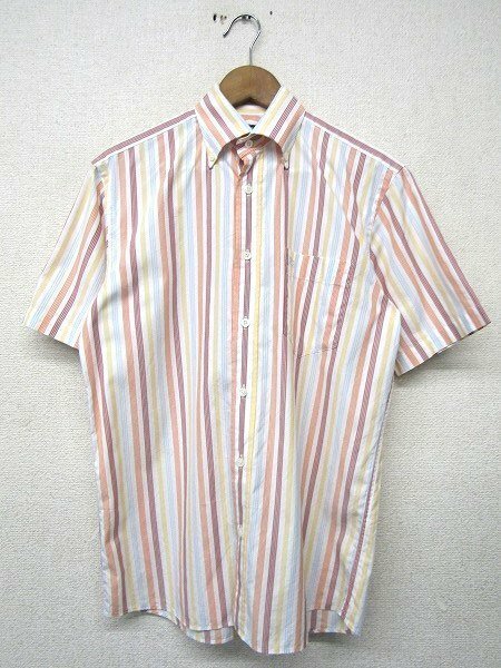 S1560:Burberry lomdon バーバリーロンドン 半袖シャツ/白/S/メンズ ストライプシャツ ボタンダウンシャツ ビジネスシャツ 三陽商会:3
