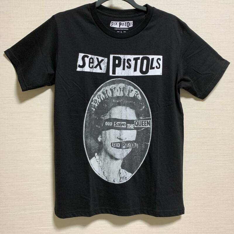 Sex Pistols(セックス・ピストルズ) - MEN Tシャツ 黒色 Lサイズ God Save the Queen ロックTシャツ バンドTシャツ ( 新品 未着用品 )