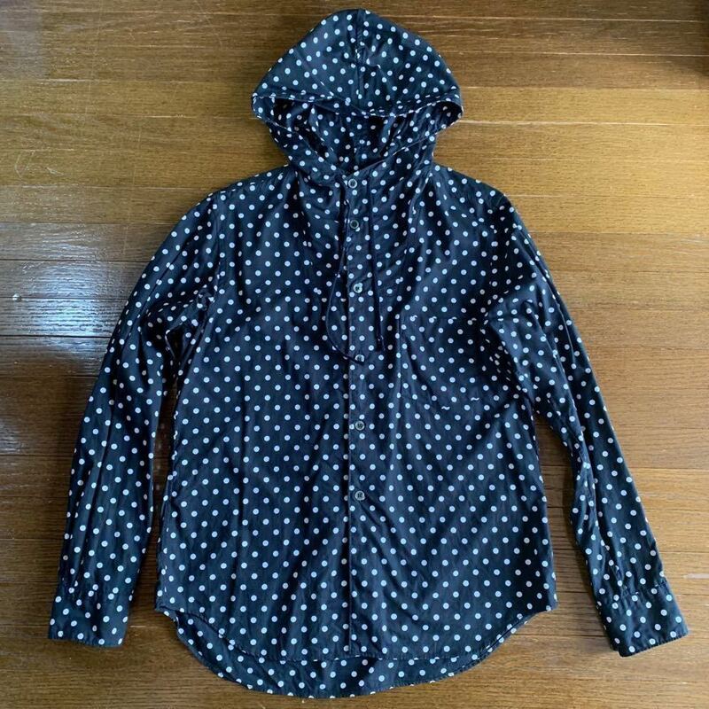 COMME des GARONS BLACK COMME des GARONS フード付ドット柄長袖シャツ