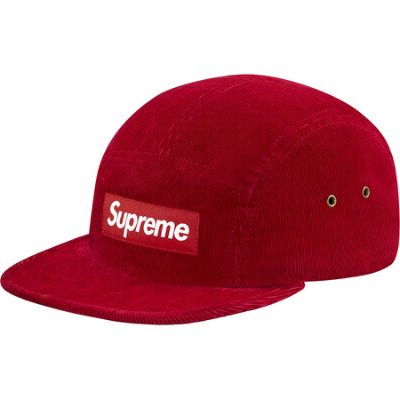 即決 supreme Corduroy Camp Cap red