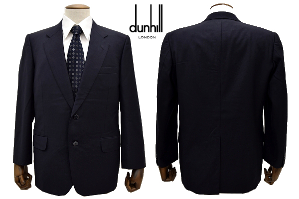 L-1543★dunhill CUSTOM MADE ダンヒル カスタムメイド 大丸百貨店★ネイビー紺色 ブレザー テーラードジャケット Ｍ 相当