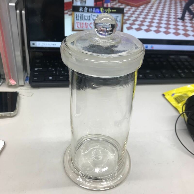 5【アンティーク】気泡入り　標本用ガラス瓶
