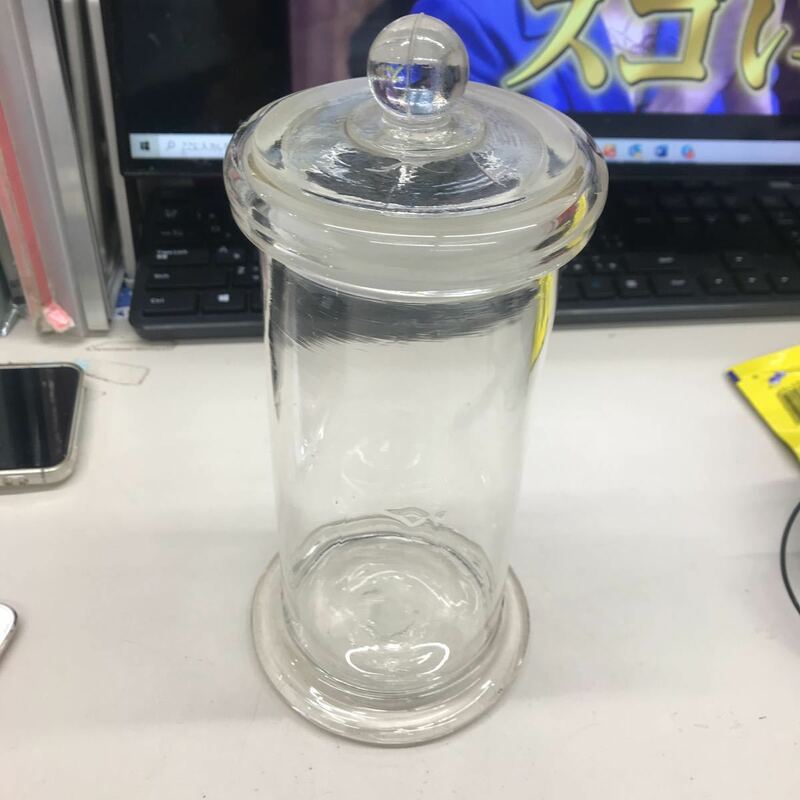 7【アンティーク】気泡入り　標本用ガラス瓶