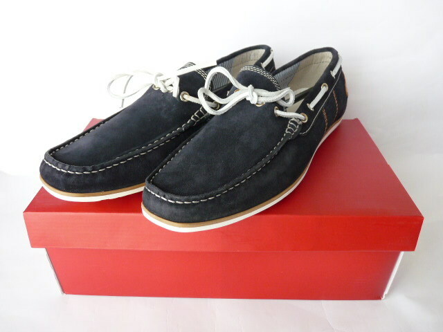 ☆stefanorossi DECK SLIP-ON ネイビー EUR42 26.5～27cm 未着用新品☆