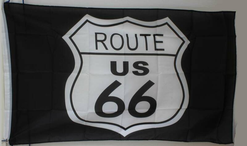 ルート66 フラッグ 特大 90 x 150 USA輸入【新品】Route66 旗 アメリカ インテリア タペストリー US66 ハトメ アメカジ雑貨 R7237