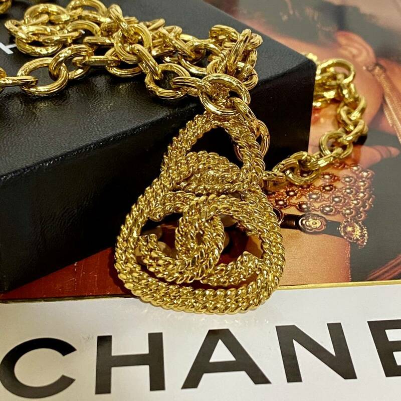 希少 90'S VINTAGE OLD CHANEL ゴールドチェーンネックレス ココ coco ヴィンテージアクセサリー レア チェーンベルト