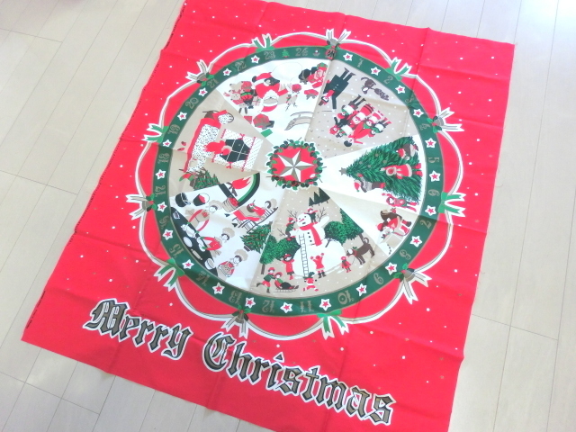 クリスマス　タペストリー　蓄光塗料加工　布製　kanebo製