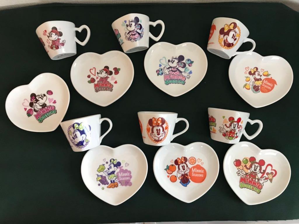 レア！！東京ディズニーランド ミニーシーズン ミニーマウス スーベニア カップ プレート 小皿 6セット 6客 おまけ 東京ディズニーリゾート