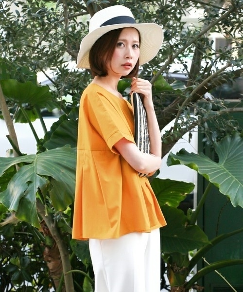 ケービーエフ KBF/アーバンリサーチ 半袖シャツ イエロー オレンジ ビタミンカラー 美品