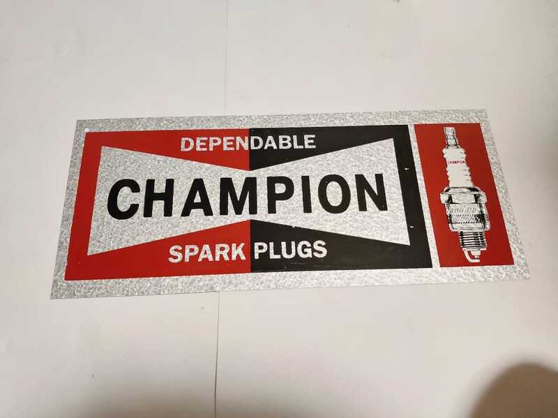 ★美品★　ビンテージ チャンピオン Champion 看板 アメリカ US 世田谷ベース　SPARK PLUGS 本物