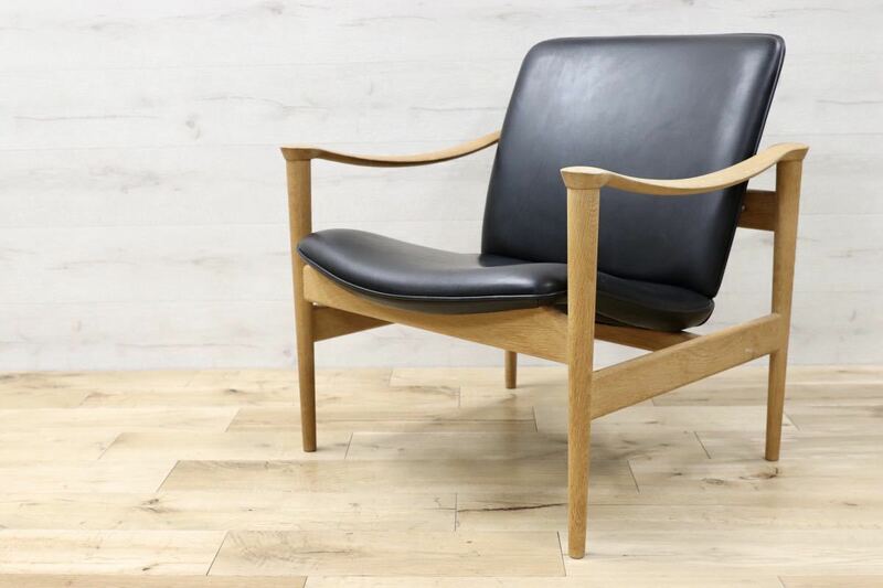 GMET232○ Fredrik Kayser / フレデリックカイザー イージーチェア Model 711 オーク材 本革 北欧ヴィンテージ デンマーク Easy Chair