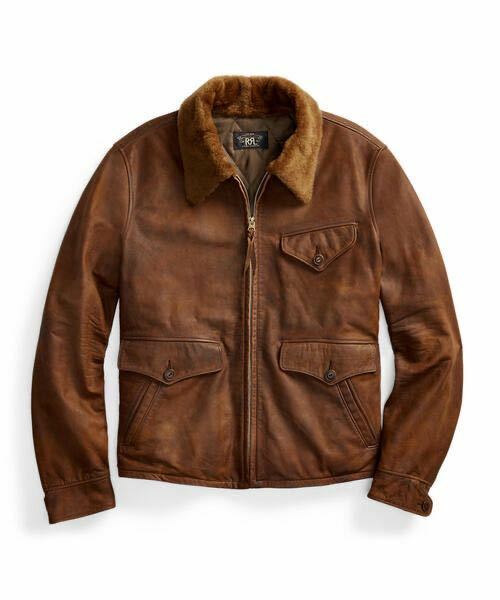 RRL シアリングカラー レザー ジャケット M